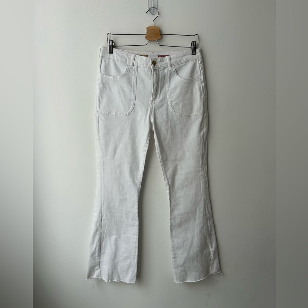Anthropologie Pilcro white high rise flare jeans